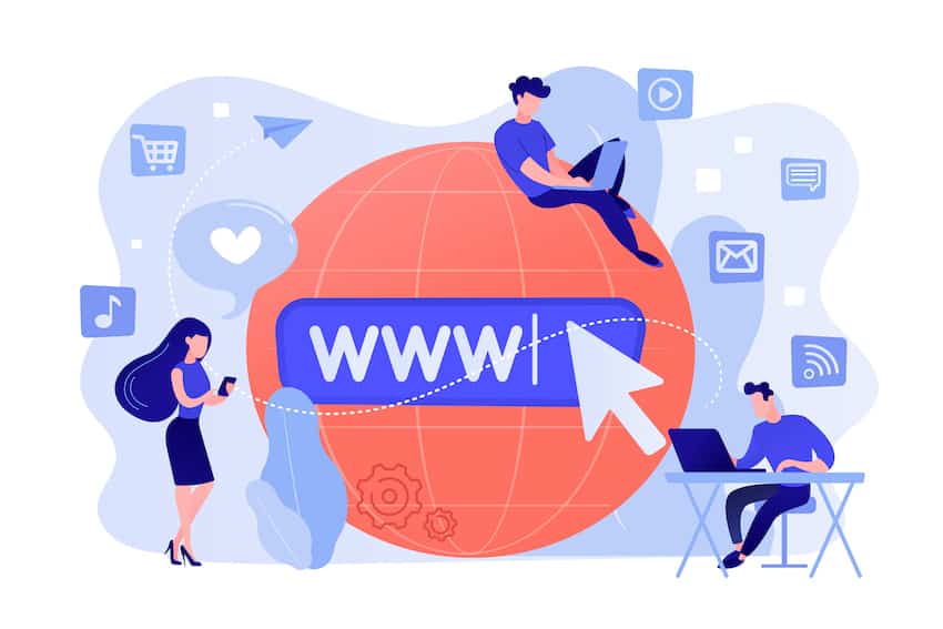 Internet addiction concept vector illustration.